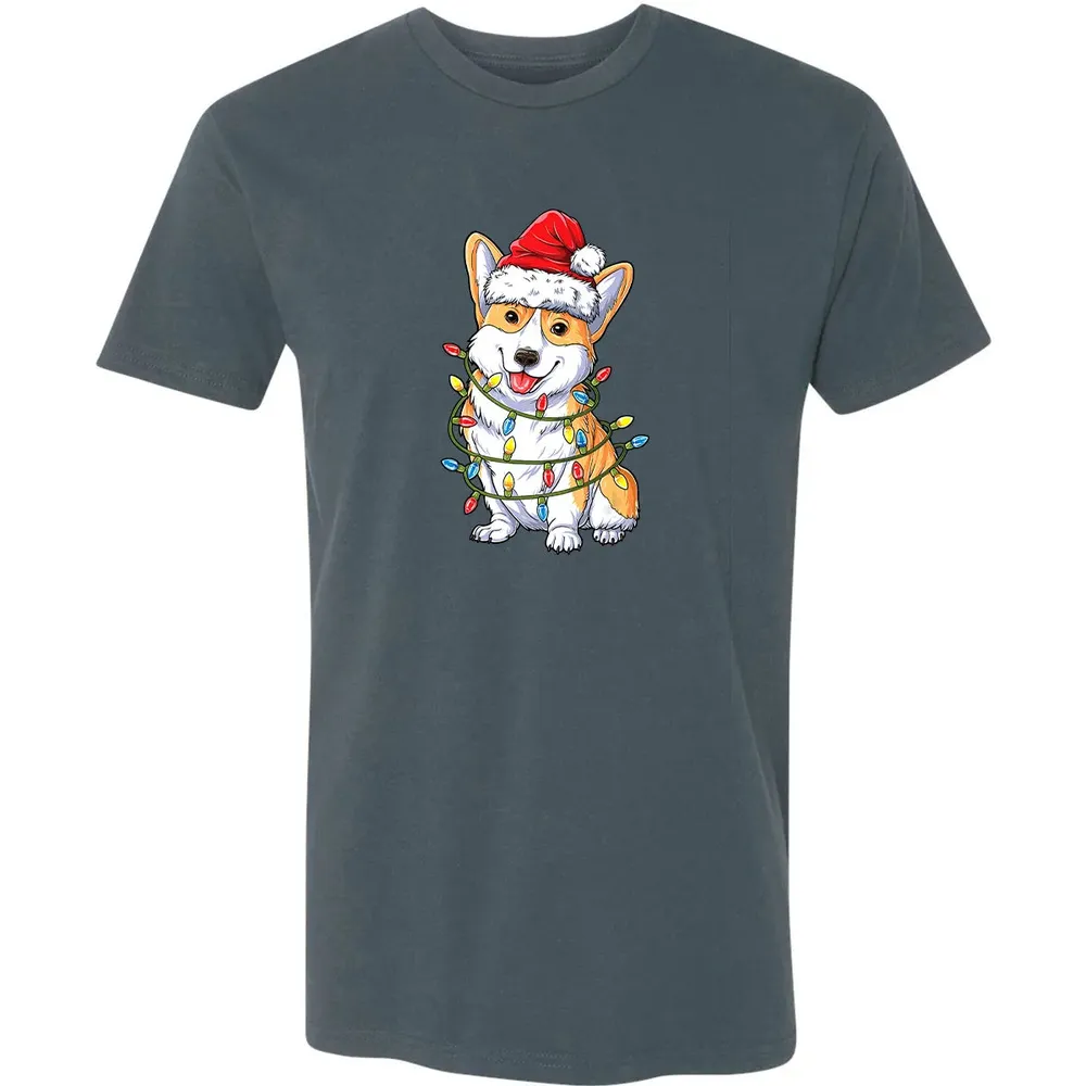 Corgi Christmas  Santa Boys Kids Xmas Lights Corgmas Premium Unisex T-shirt - 14