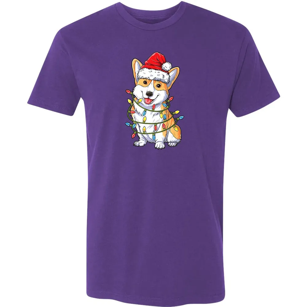 Corgi Christmas  Santa Boys Kids Xmas Lights Corgmas Premium Unisex T-shirt - 7