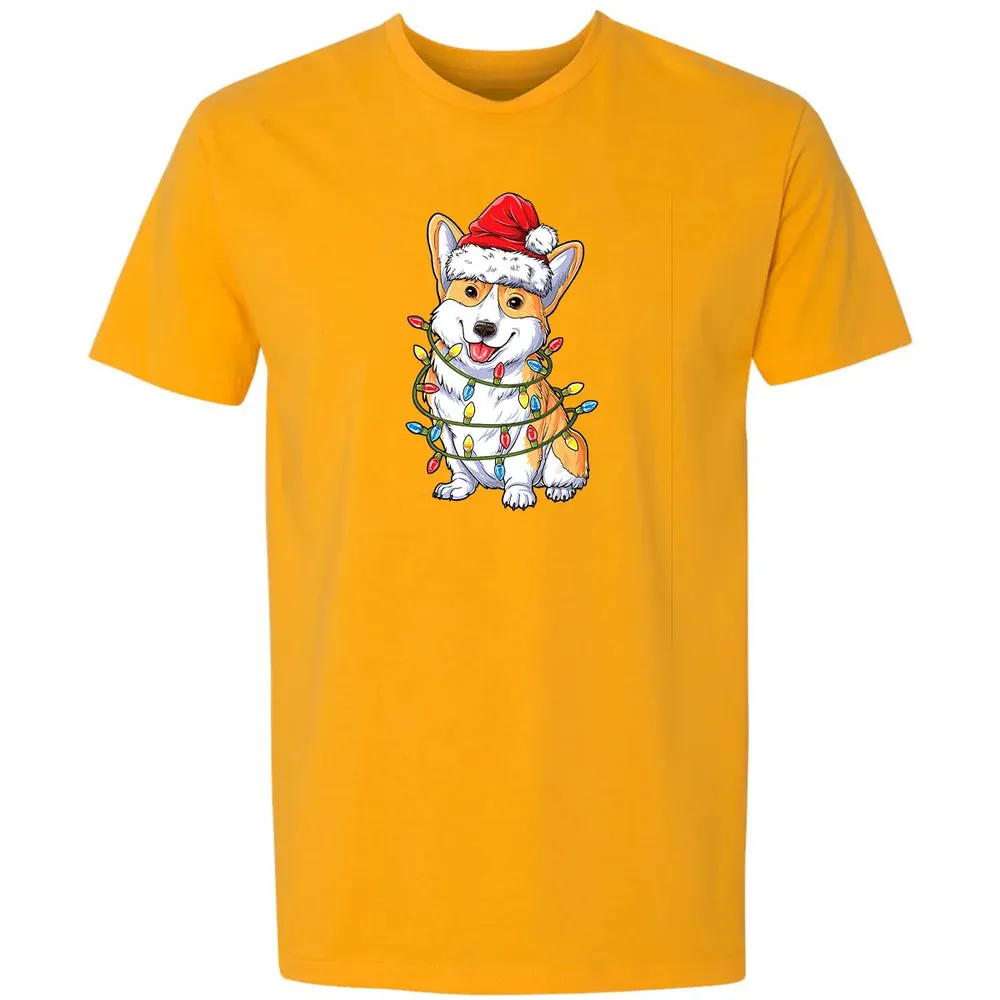 Corgi Christmas  Santa Boys Kids Xmas Lights Corgmas Premium Unisex T-shirt - 11