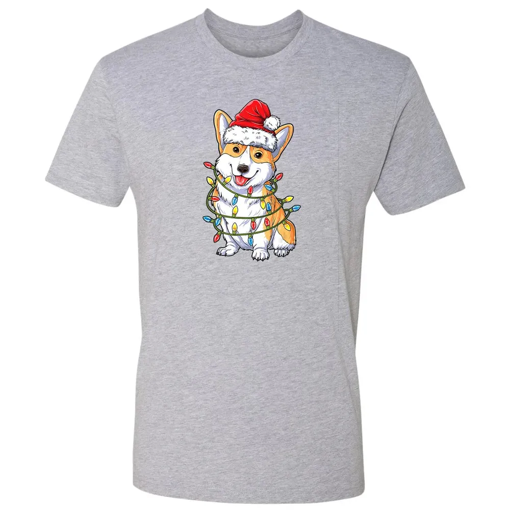 Corgi Christmas  Santa Boys Kids Xmas Lights Corgmas Premium Unisex T-shirt - 9