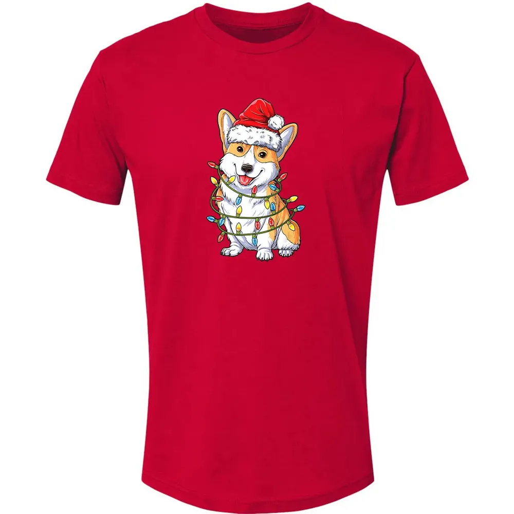 Corgi Christmas  Santa Boys Kids Xmas Lights Corgmas Premium Unisex T-shirt - 6