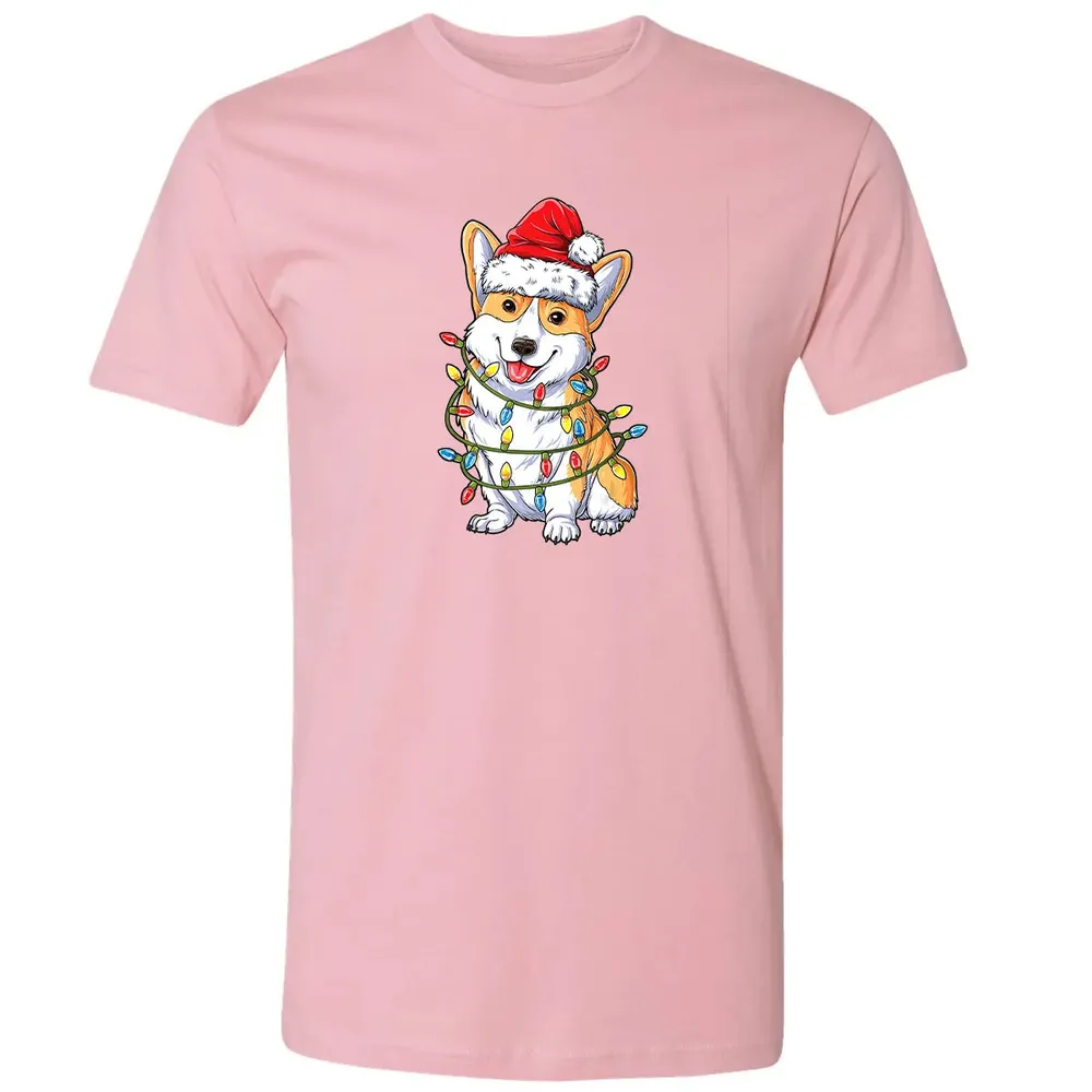 Corgi Christmas  Santa Boys Kids Xmas Lights Corgmas Premium Unisex T-shirt - 3