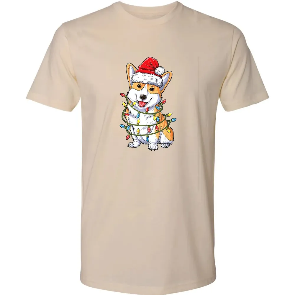 Corgi Christmas  Santa Boys Kids Xmas Lights Corgmas Premium Unisex T-shirt - 13
