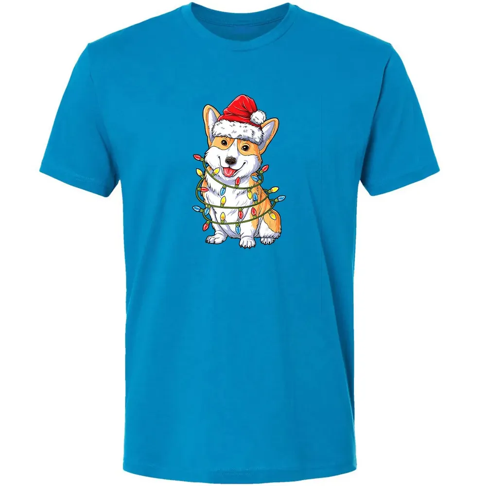 Corgi Christmas  Santa Boys Kids Xmas Lights Corgmas Premium Unisex T-shirt - 15