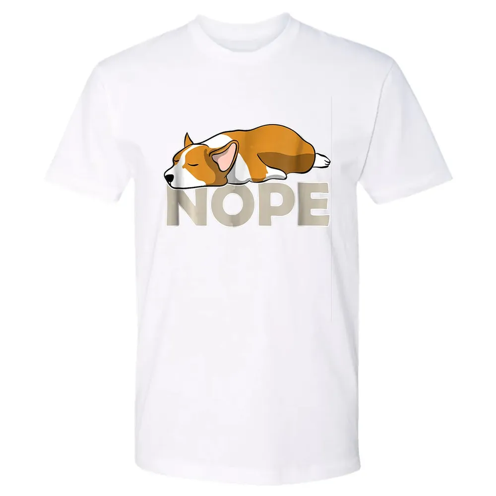 Nope Lazy Corgi Premium Unisex T-shirt - 4