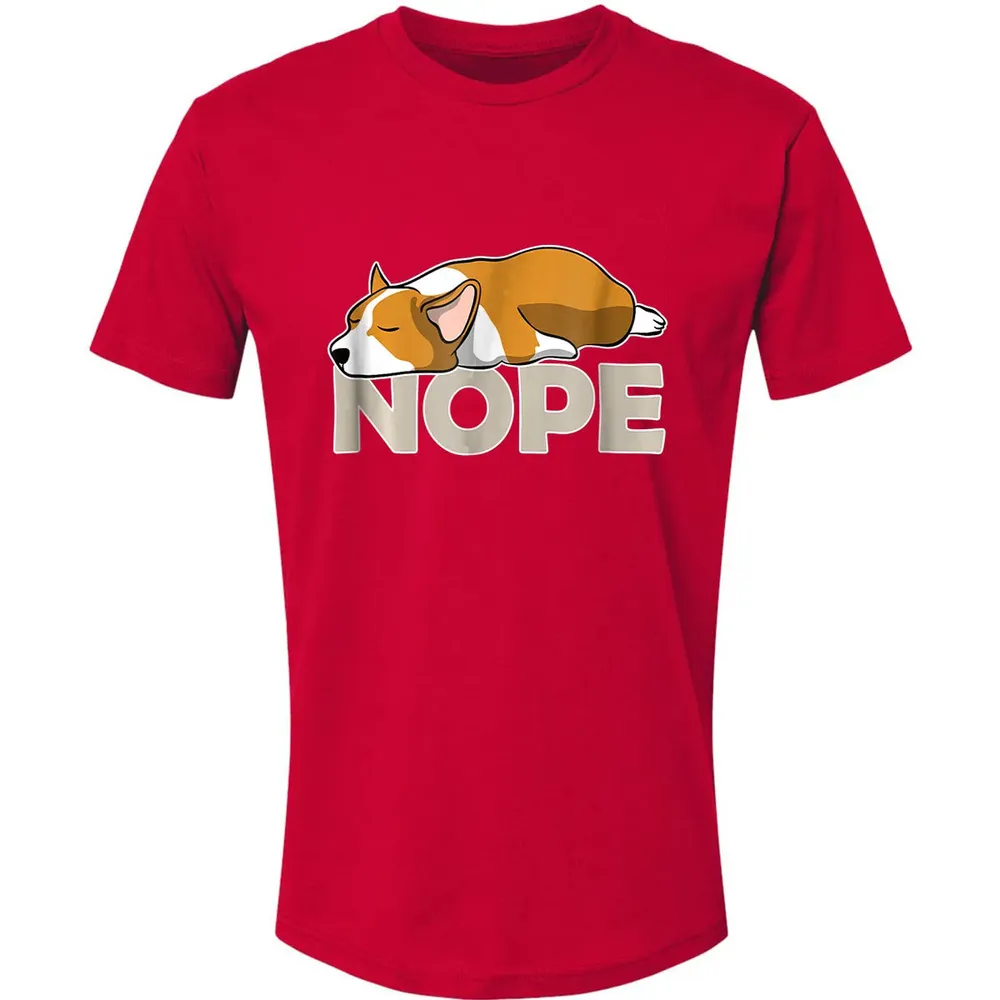 Nope Lazy Corgi Premium Unisex T-shirt - 6