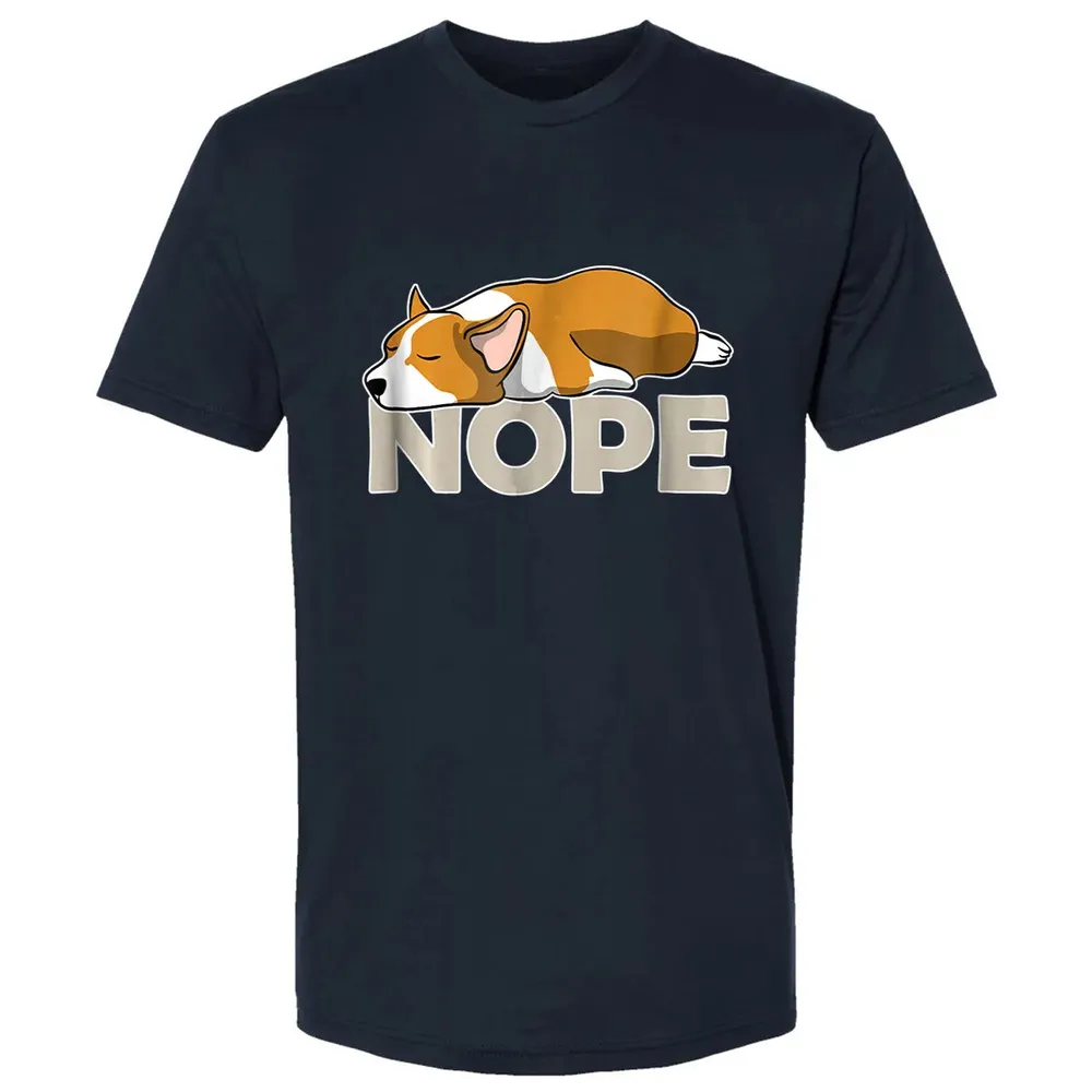Nope Lazy Corgi Premium Unisex T-shirt - 2