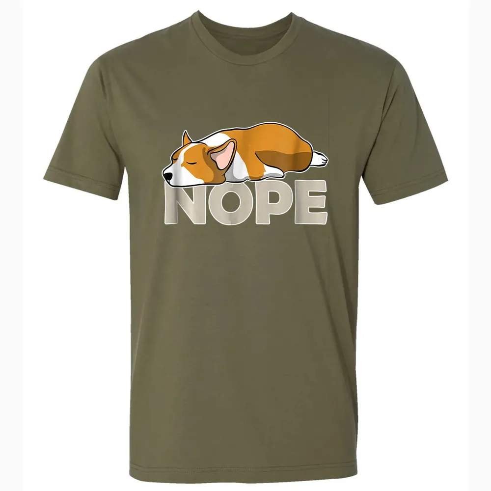 Nope Lazy Corgi Premium Unisex T-shirt - 5
