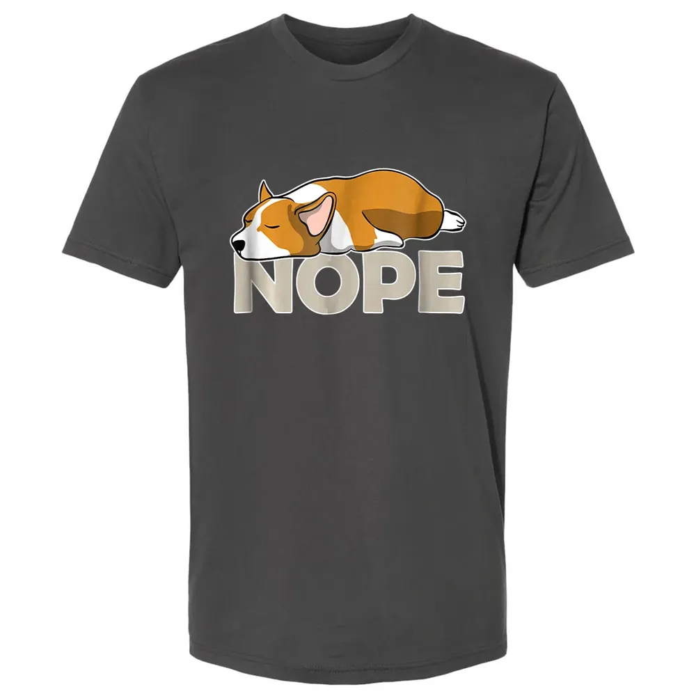 Nope Lazy Corgi Premium Unisex T-shirt - 8
