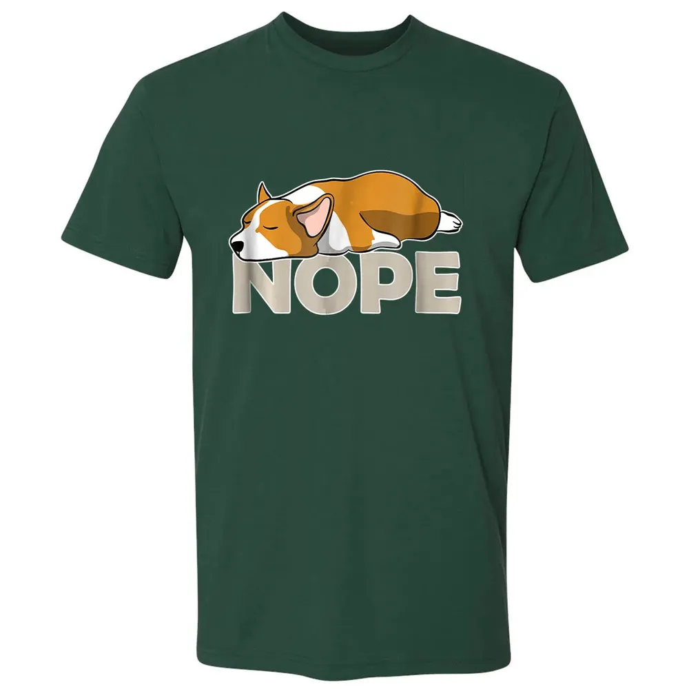 Nope Lazy Corgi Premium Unisex T-shirt - 12