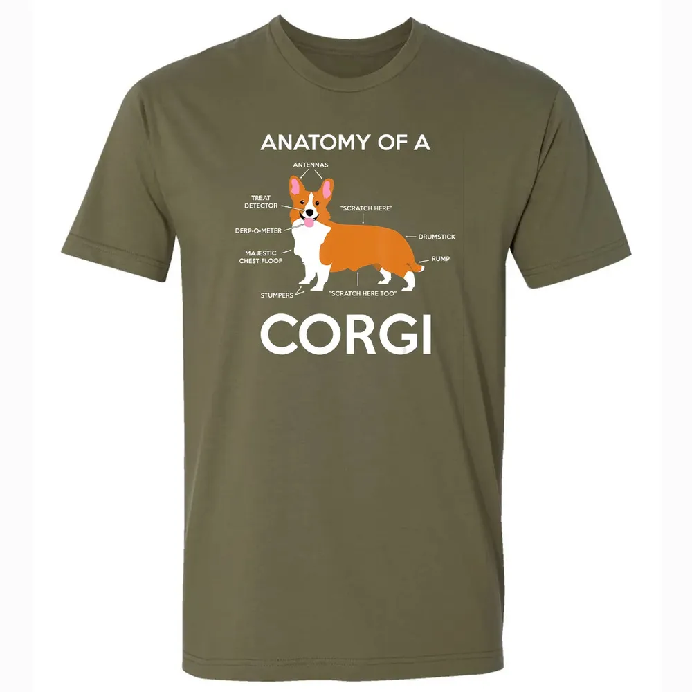 Anatomy Of A Corgi  Funny Corgis Dog Puppy  Gift Premium Unisex T-shirt - 5
