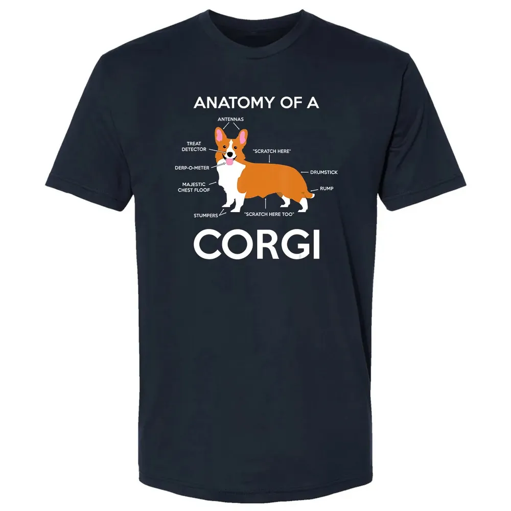 Anatomy Of A Corgi  Funny Corgis Dog Puppy  Gift Premium Unisex T-shirt - 2