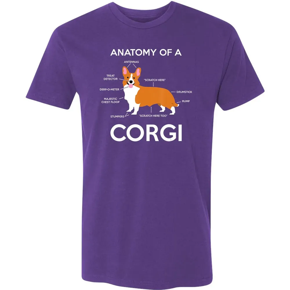 Anatomy Of A Corgi  Funny Corgis Dog Puppy  Gift Premium Unisex T-shirt - 7