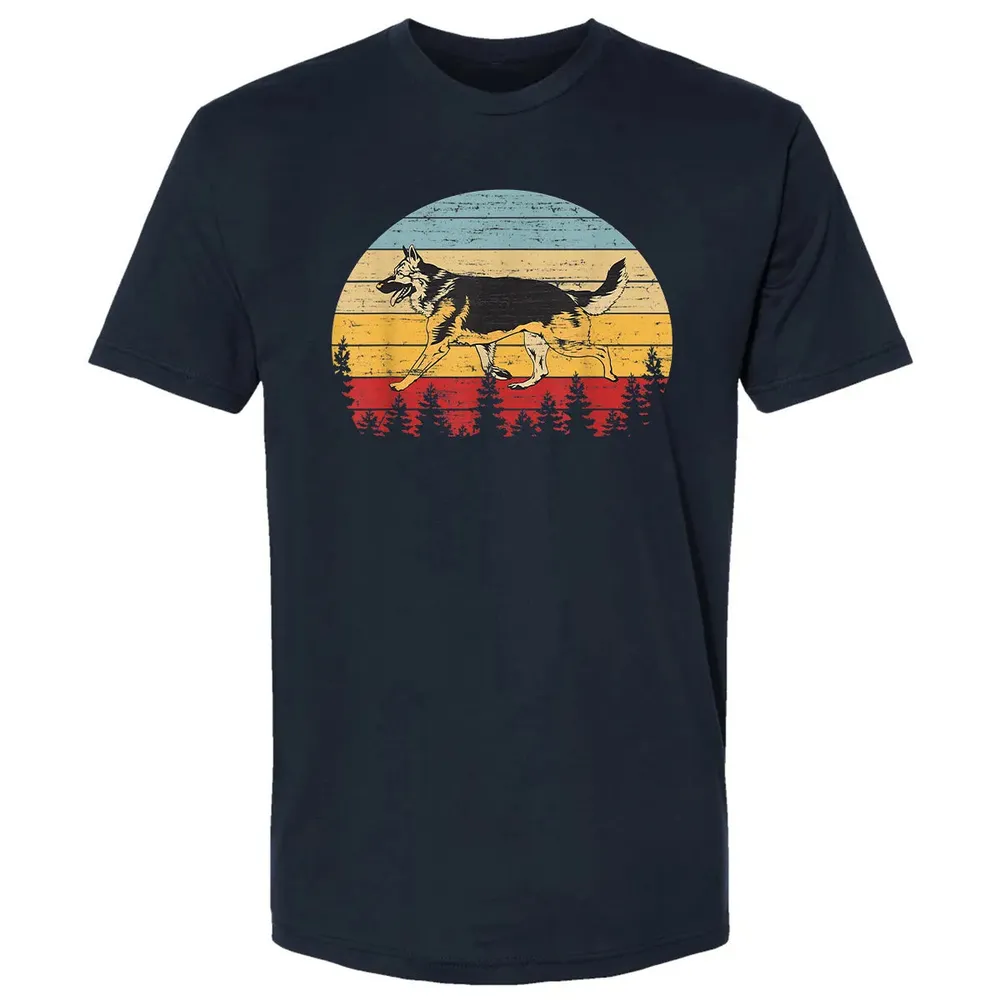 German Shepherd Vintage Retro Premium Unisex T-shirt - 2