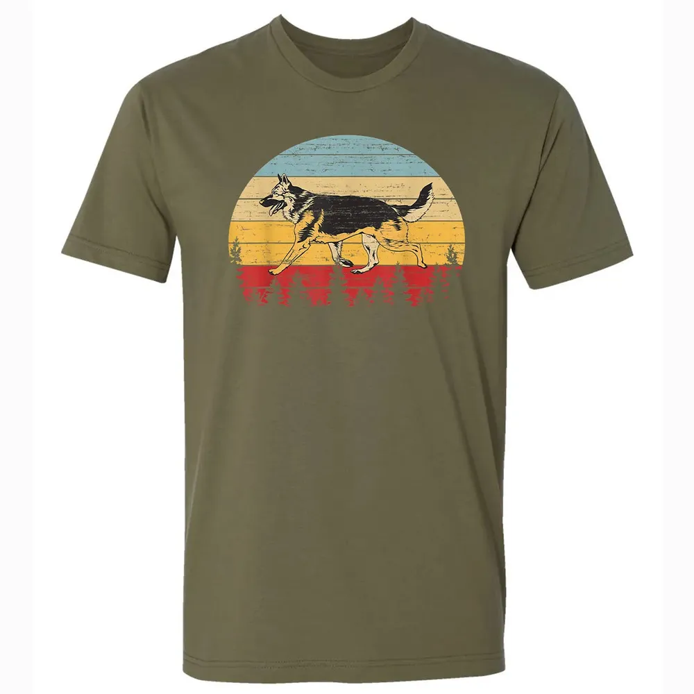 German Shepherd Vintage Retro Premium Unisex T-shirt - 5