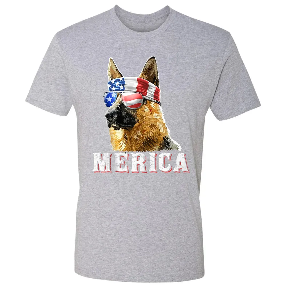 Merica German Shepherd Dog 4th of July American Flag Bandana Premium Unisex T-shirt - 9