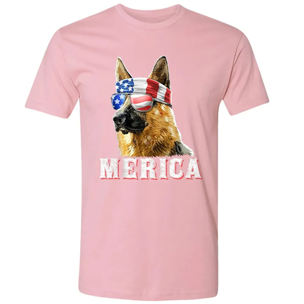 Merica German Shepherd Dog 4th of July American Flag Bandana Premium Unisex T-shirt - 3