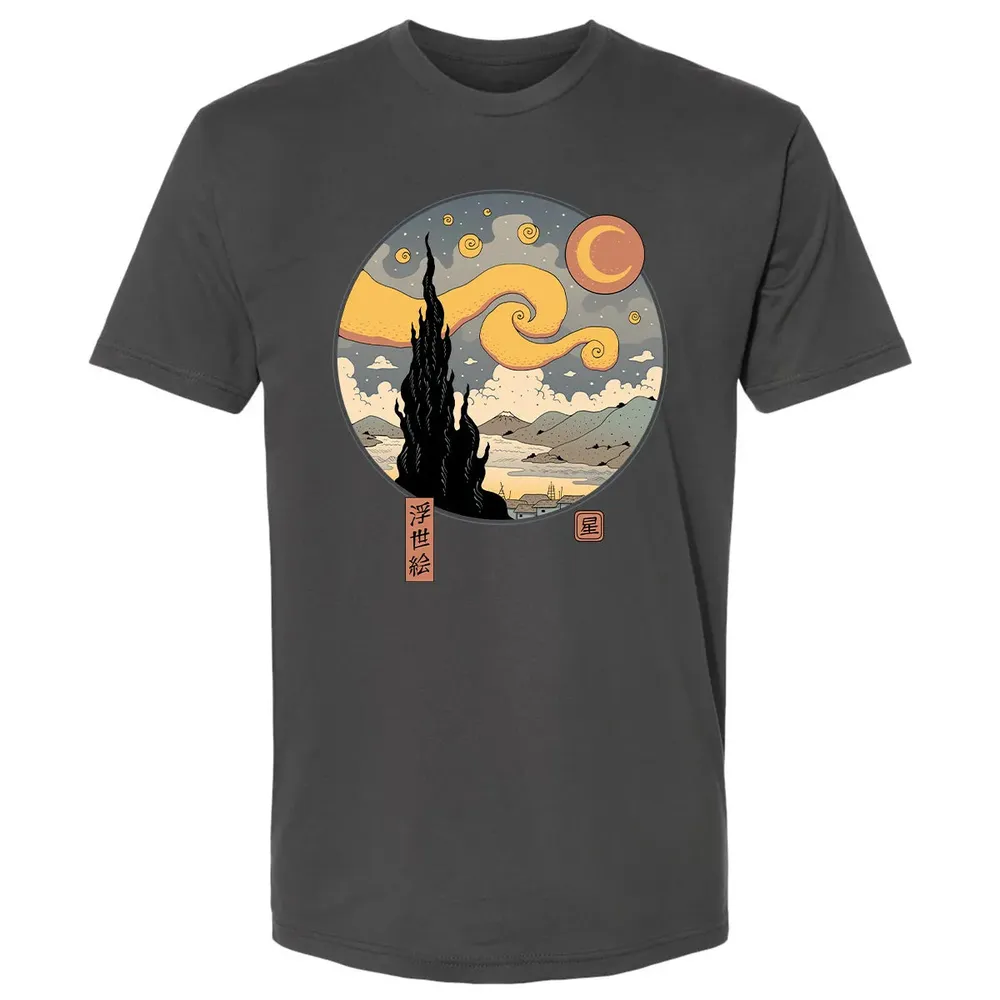 Starry Ukiyo-e Night Premium Unisex T-shirt - 8