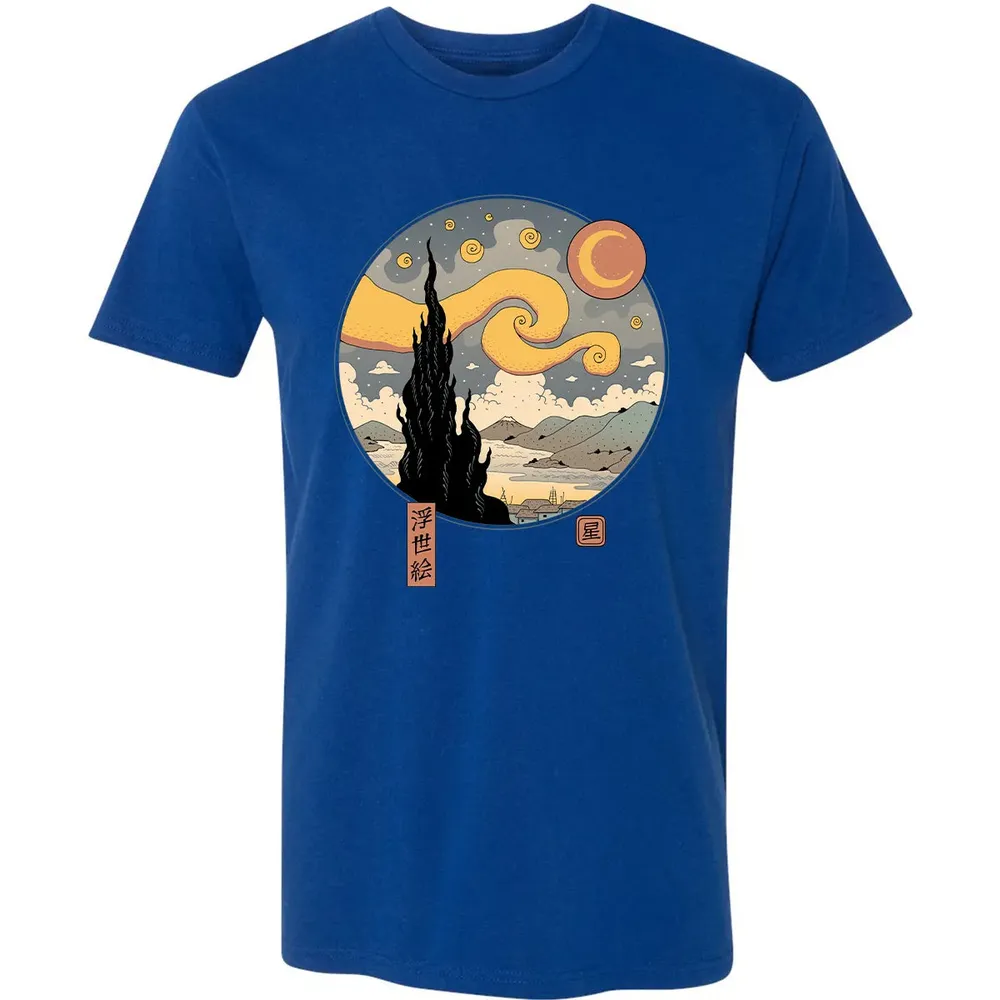 Starry Ukiyo-e Night Premium Unisex T-shirt - 10