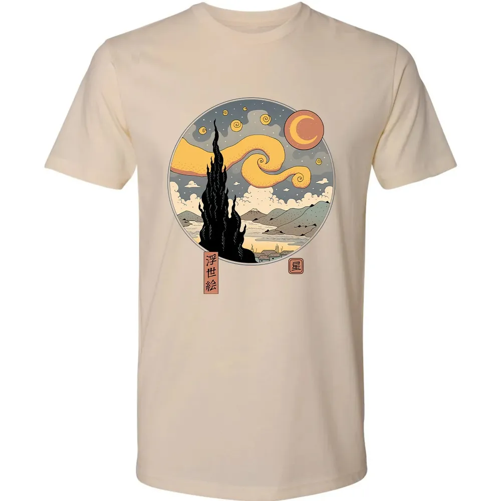 Starry Ukiyo-e Night Premium Unisex T-shirt - 13