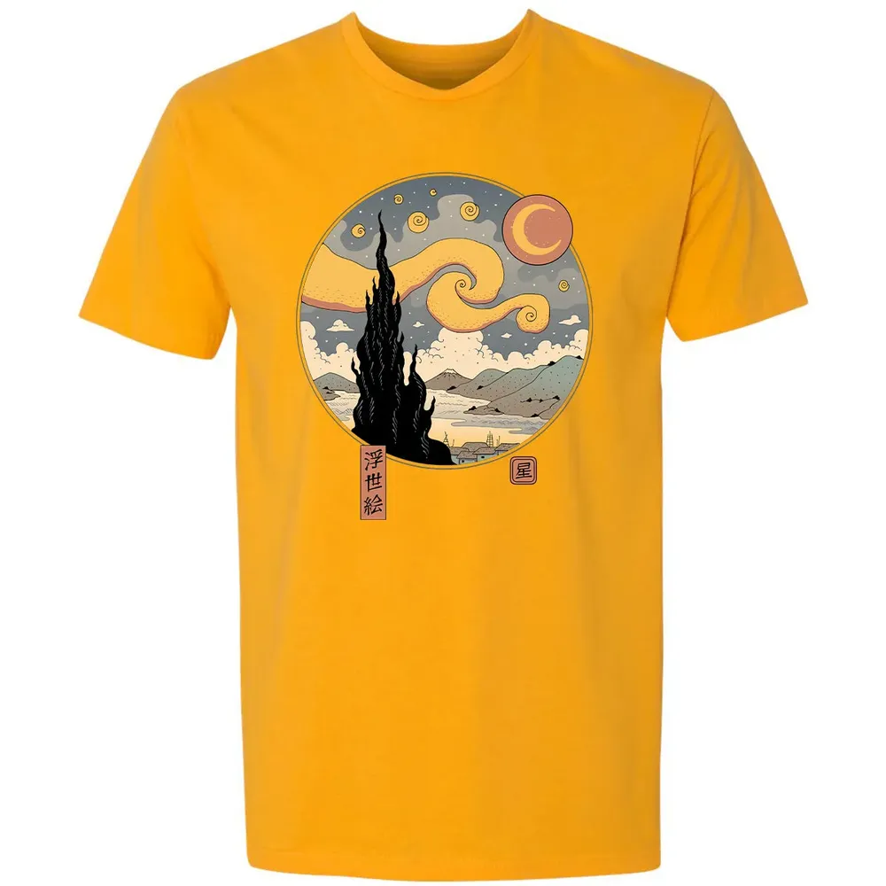 Starry Ukiyo-e Night Premium Unisex T-shirt - 11