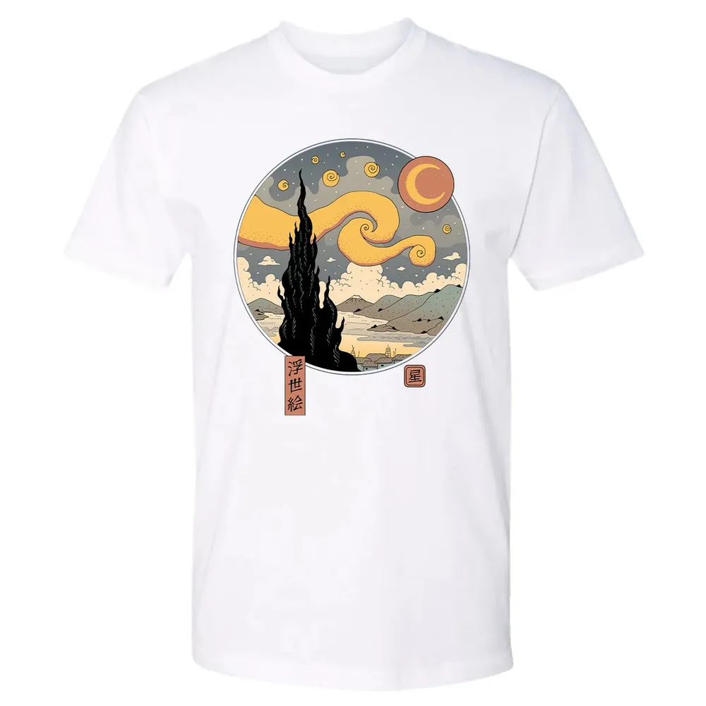 Starry Ukiyo-e Night Premium Unisex T-shirt - 4