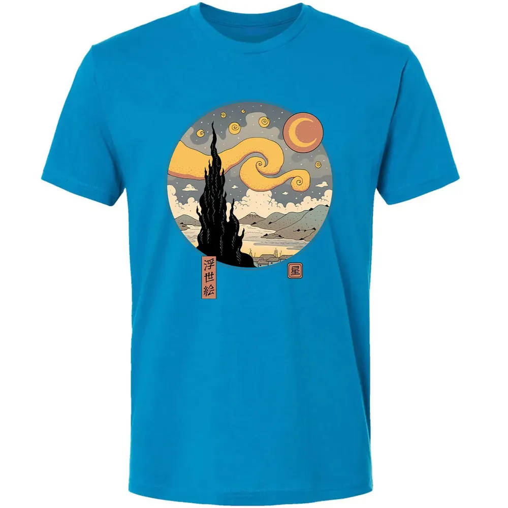 Starry Ukiyo-e Night Premium Unisex T-shirt - 15