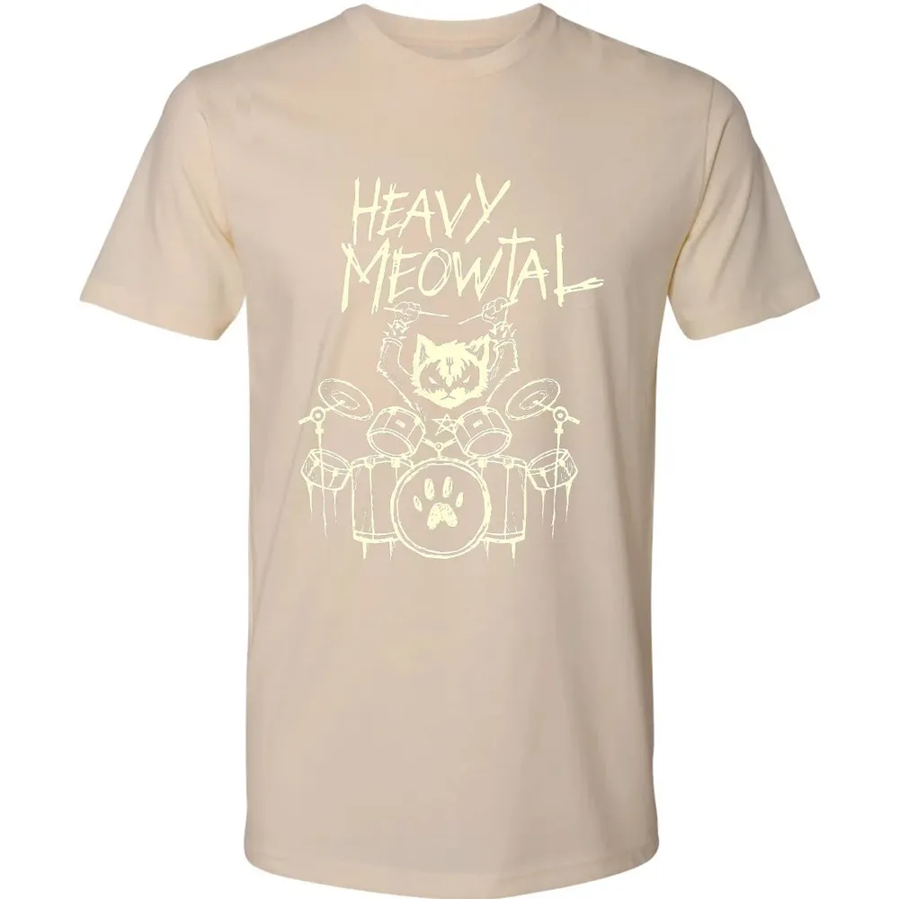 Heavy Metal Headbanger Gift Drummer Cat Playing Drum Meowtal Premium Unisex T-shirt - 13
