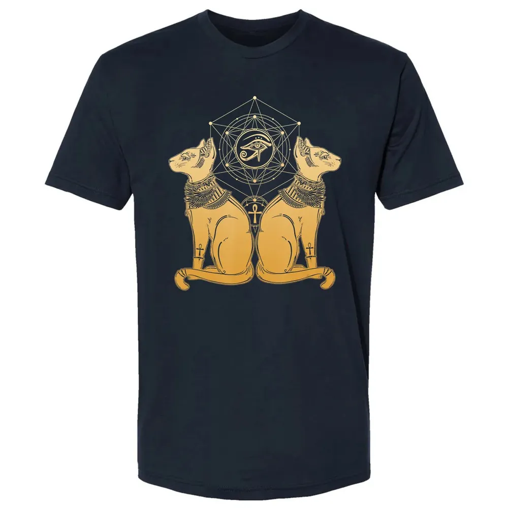 Egyptian Cat Goddess Bastet Sphinx Eye Of Ra Premium Unisex T-shirt - 2