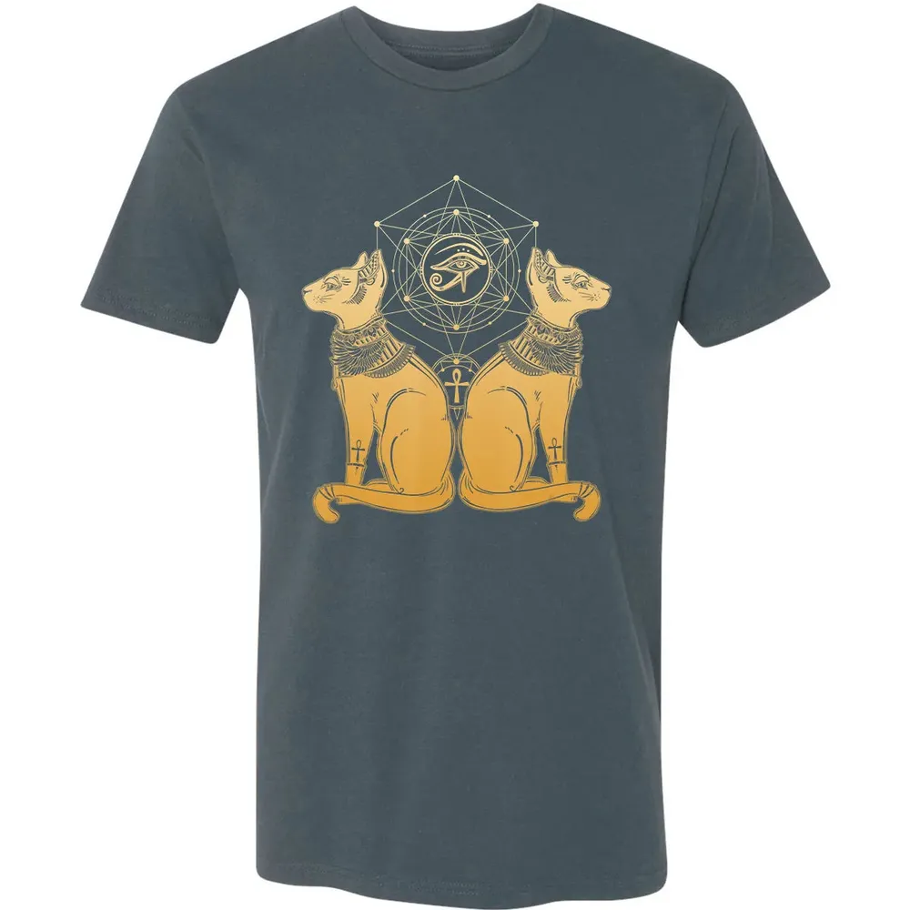 Egyptian Cat Goddess Bastet Sphinx Eye Of Ra Premium Unisex T-shirt - 14