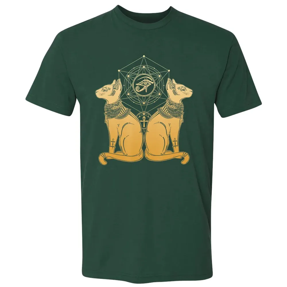 Egyptian Cat Goddess Bastet Sphinx Eye Of Ra Premium Unisex T-shirt - 12