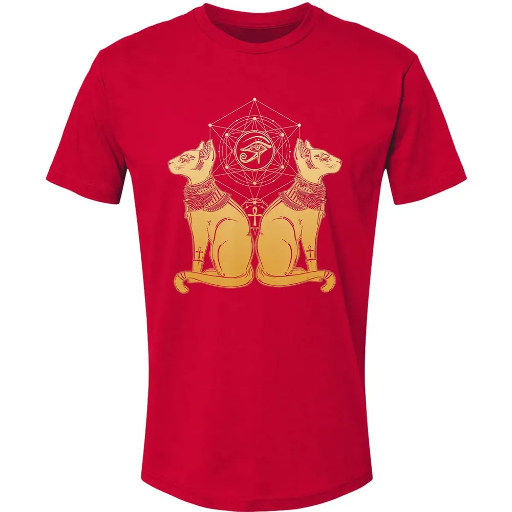 Egyptian Cat Goddess Bastet Sphinx Eye Of Ra Premium Unisex T-shirt - 6