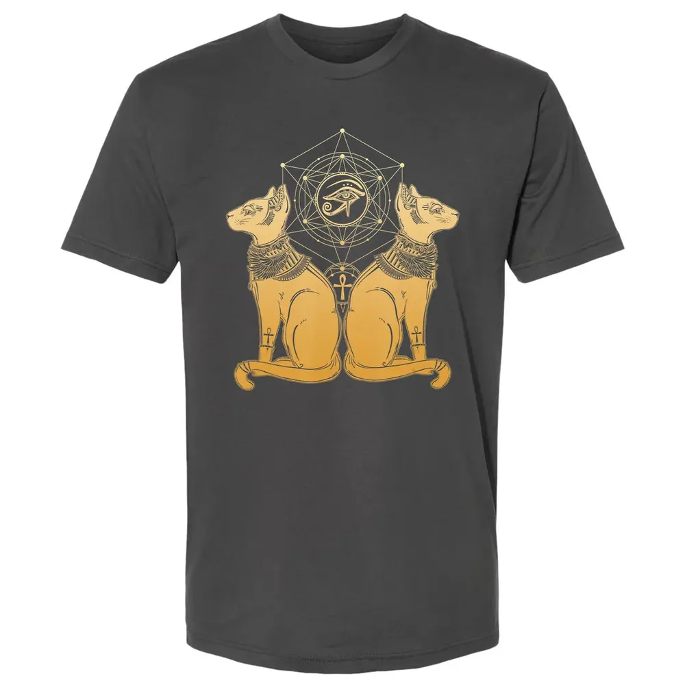 Egyptian Cat Goddess Bastet Sphinx Eye Of Ra Premium Unisex T-shirt - 8