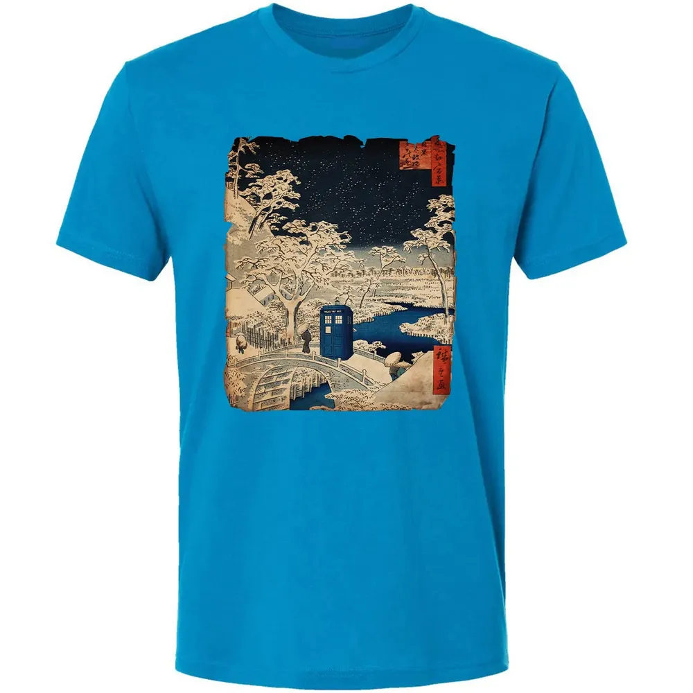 Tardis And Drum Bridge Premium Unisex T-shirt - 15
