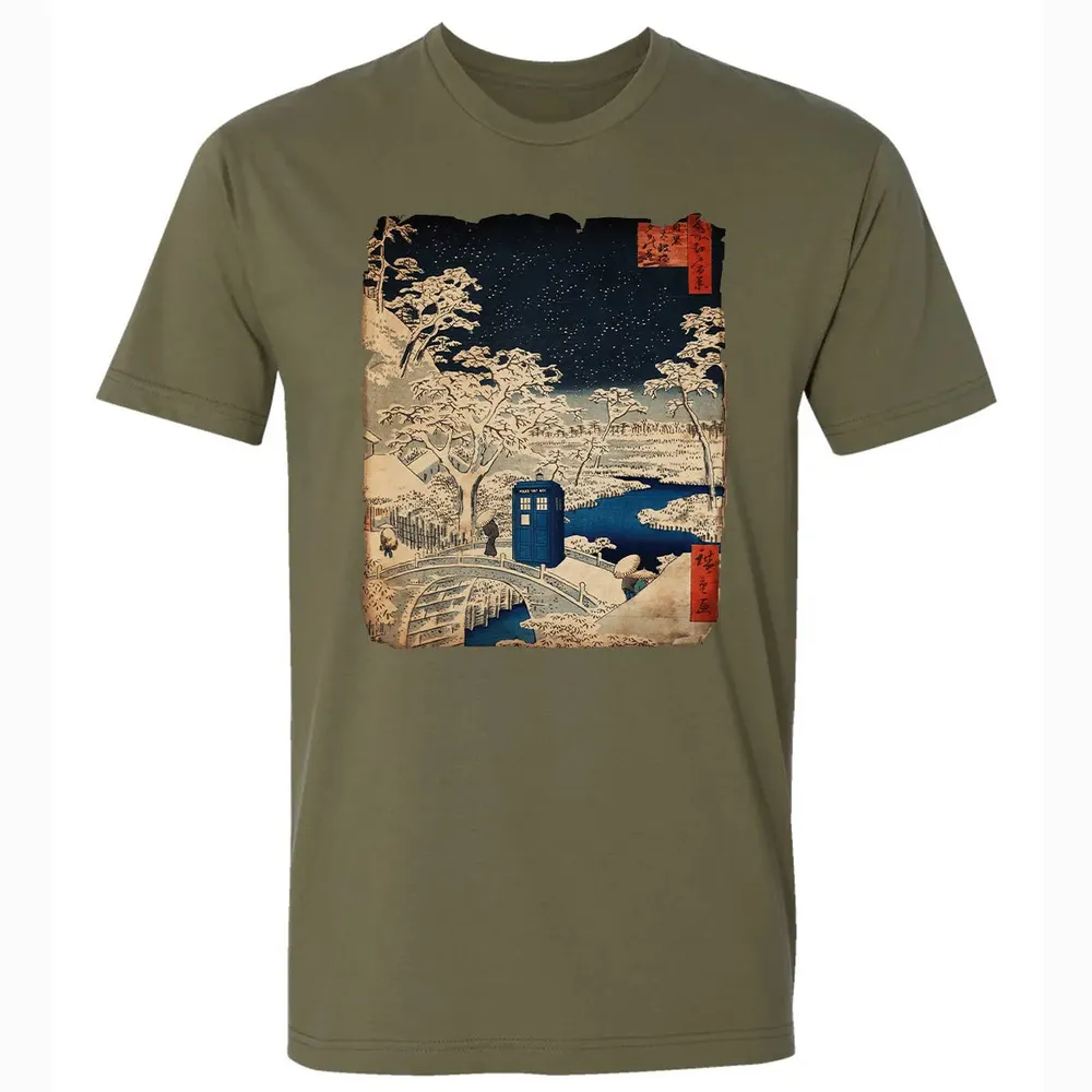 Tardis And Drum Bridge Premium Unisex T-shirt - 5