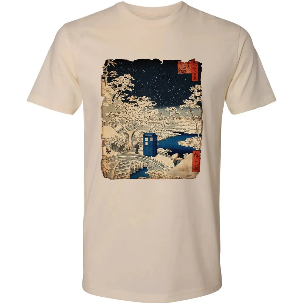 Tardis And Drum Bridge Premium Unisex T-shirt - 13