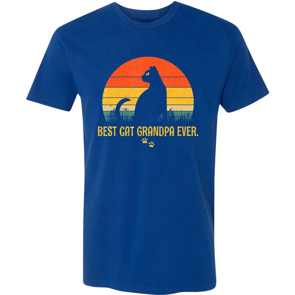 Vintage Best Cat Grandpa Ever Gift Cat Lovers Premium Unisex T-shirt - 10