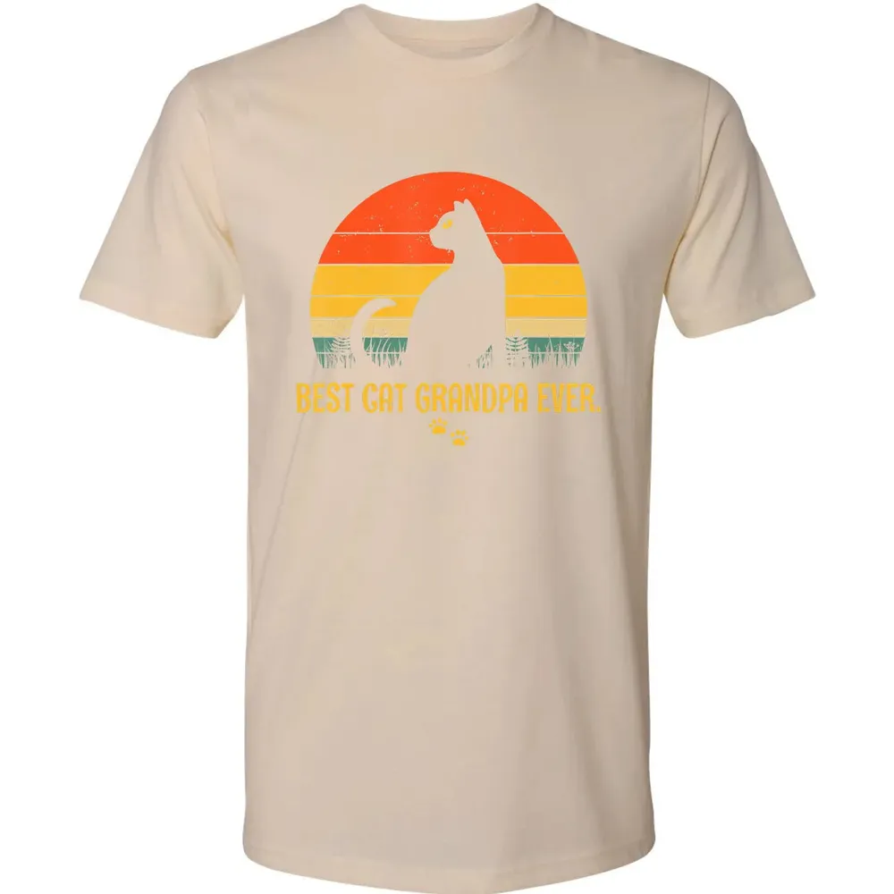 Vintage Best Cat Grandpa Ever Gift Cat Lovers Premium Unisex T-shirt - 13