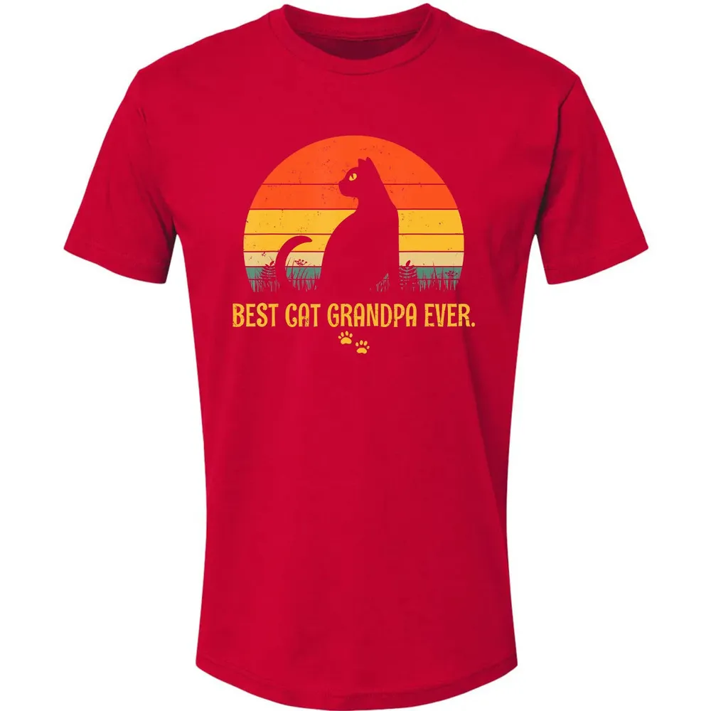 Vintage Best Cat Grandpa Ever Gift Cat Lovers Premium Unisex T-shirt - 6