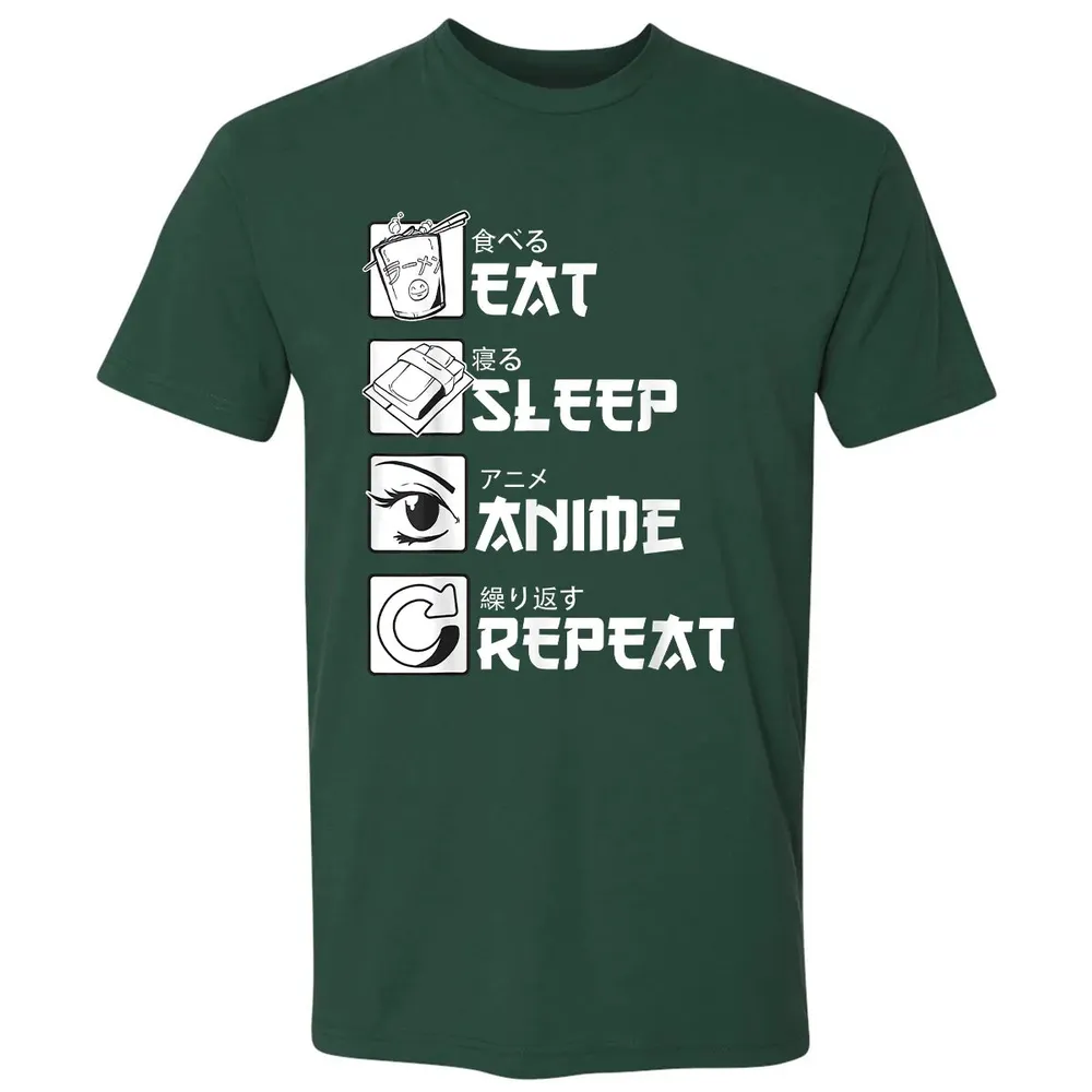 Eat Sleep Anime Repeat Premium Unisex T-shirt - 12