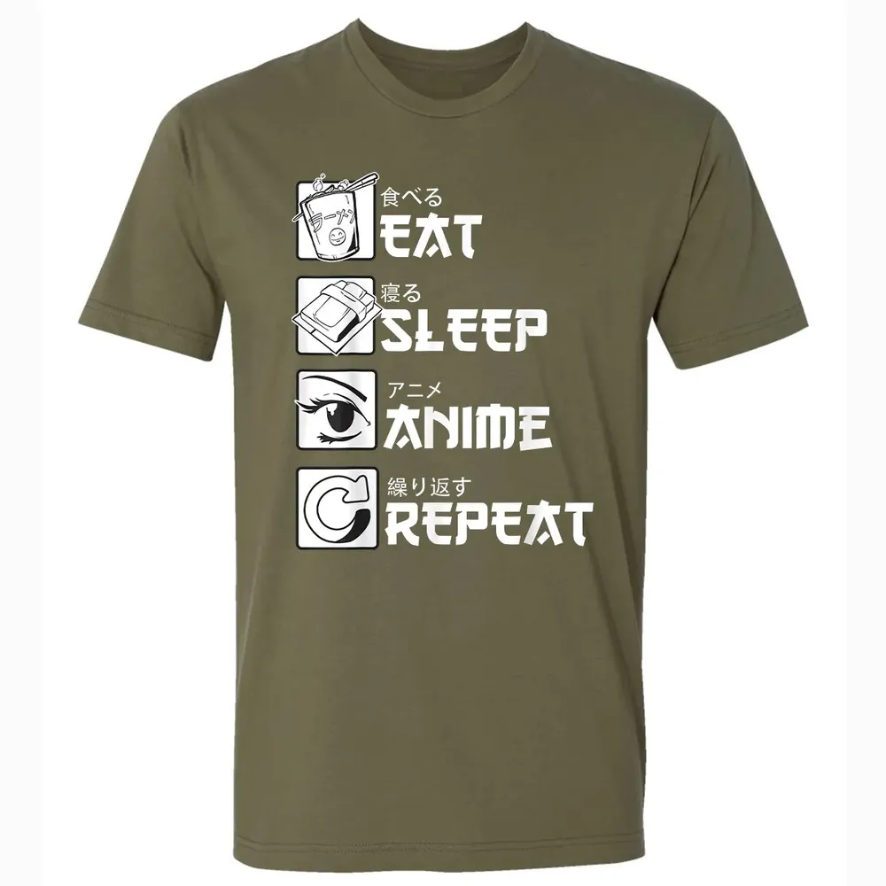 Eat Sleep Anime Repeat Premium Unisex T-shirt - 5