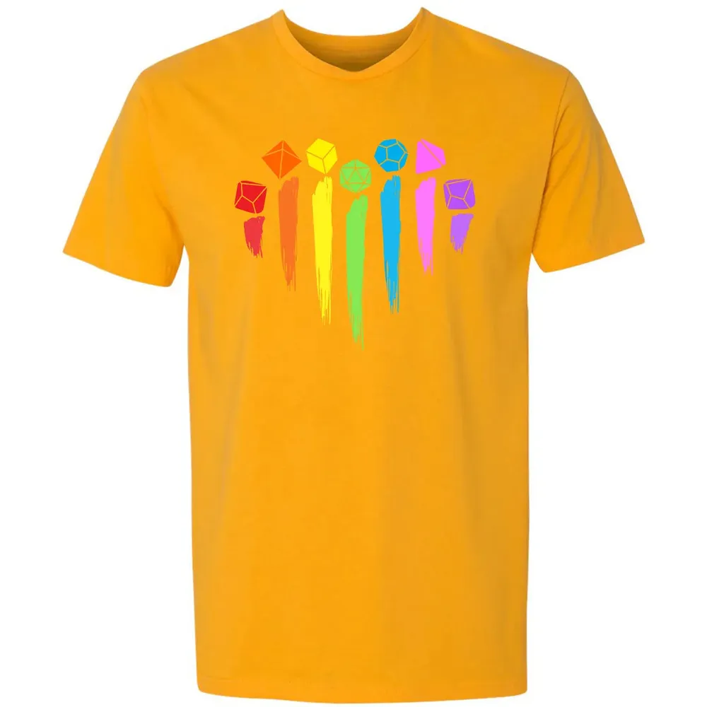 Dice Rainbow Heart Shape Premium Unisex T-shirt - 11