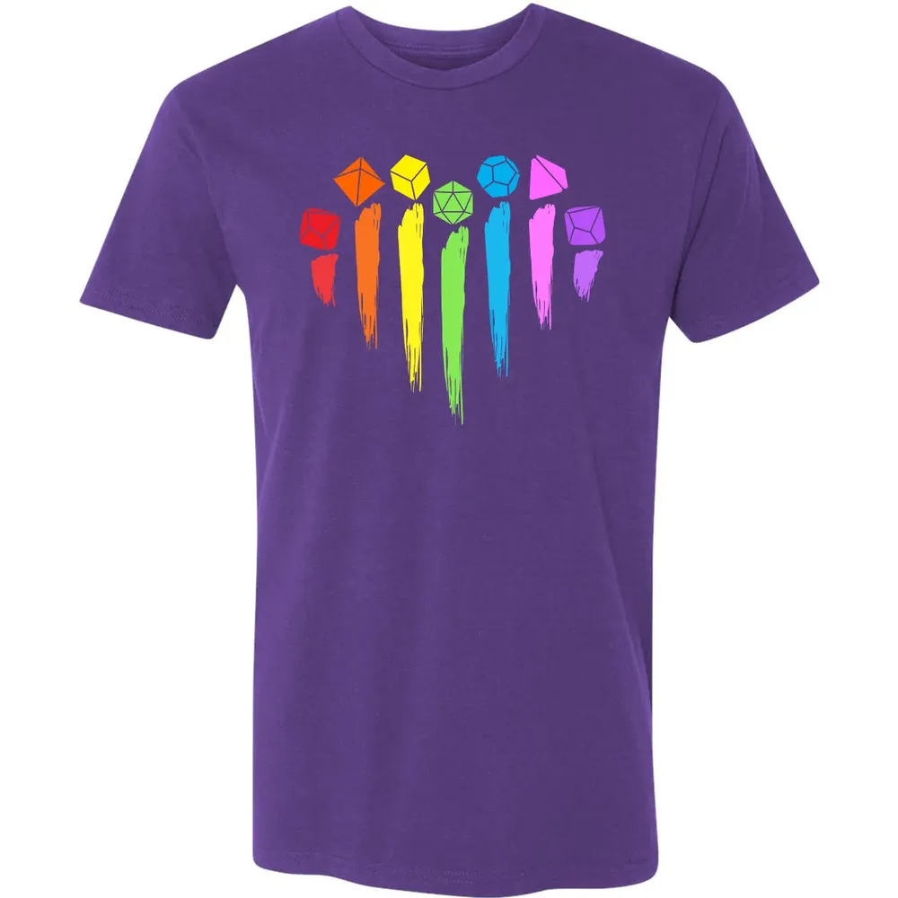 Dice Rainbow Heart Shape Premium Unisex T-shirt - 7