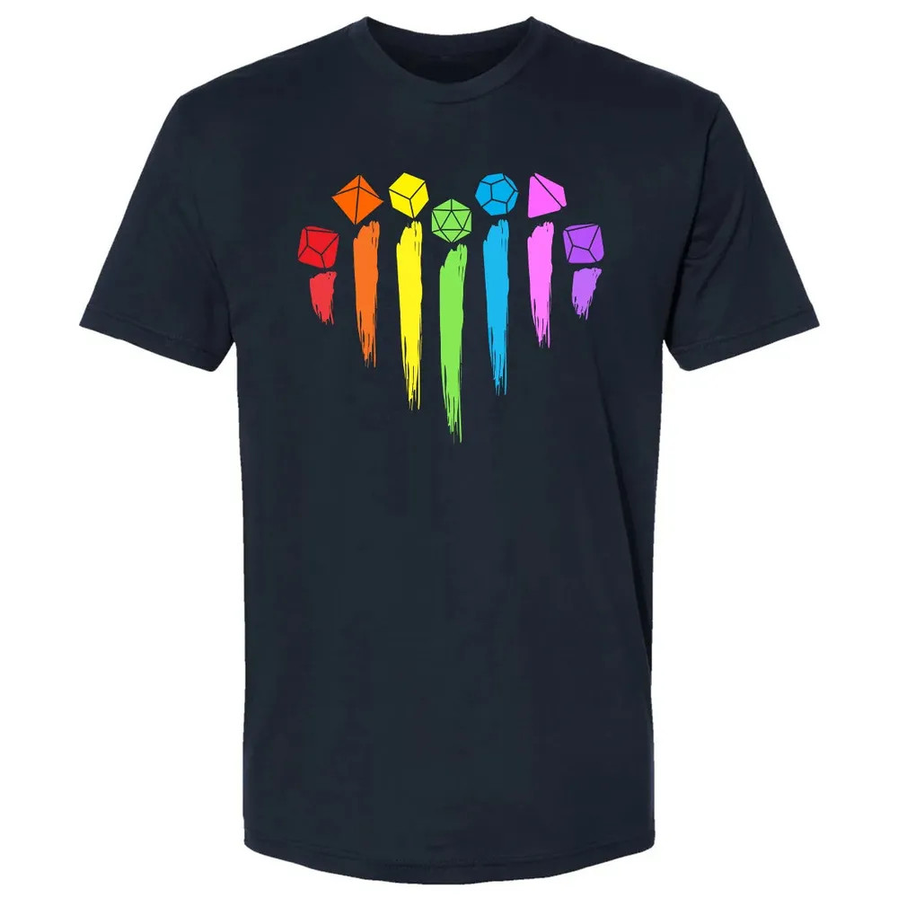 Dice Rainbow Heart Shape Premium Unisex T-shirt - 2