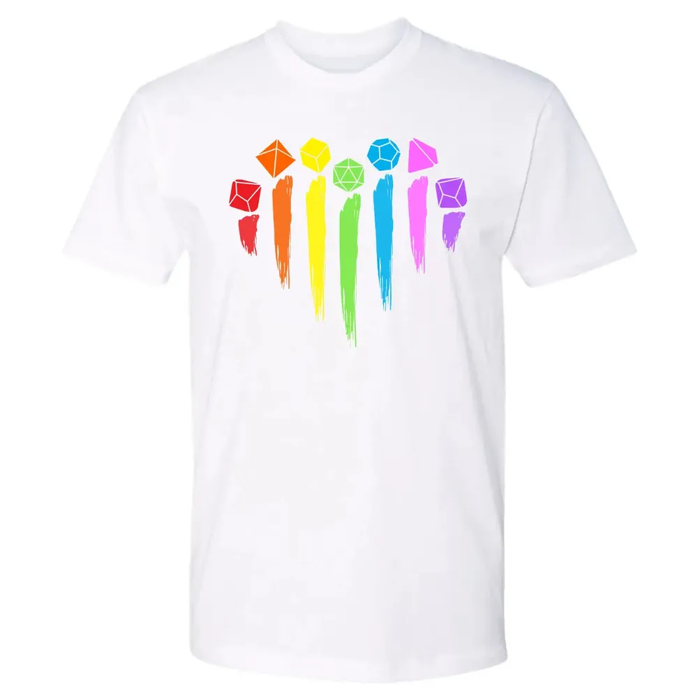Dice Rainbow Heart Shape Premium Unisex T-shirt - 4