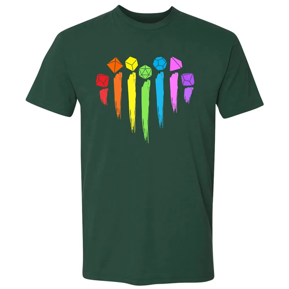 Dice Rainbow Heart Shape Premium Unisex T-shirt - 12