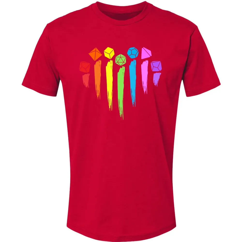 Dice Rainbow Heart Shape Premium Unisex T-shirt - 6