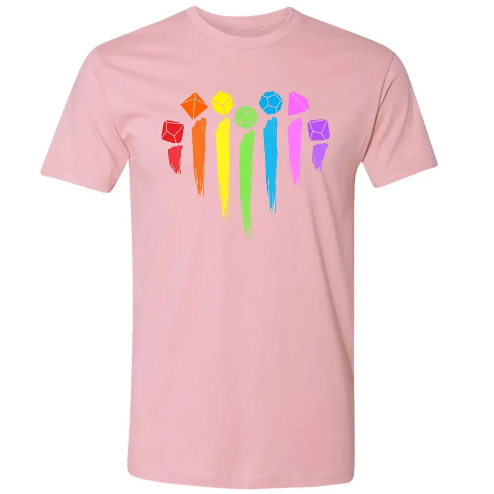 Dice Rainbow Heart Shape Premium Unisex T-shirt - 3