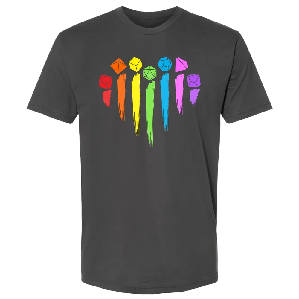 Dice Rainbow Heart Shape Premium Unisex T-shirt - 8