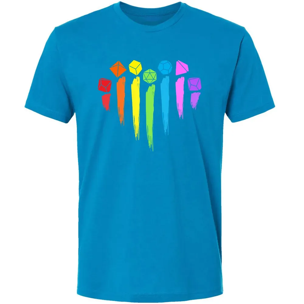 Dice Rainbow Heart Shape Premium Unisex T-shirt - 15